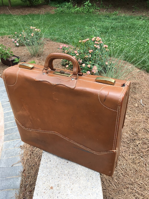 hard leather suitcase