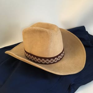Vintage Cowboy Hat, Dorfman Pacific Studs, Tan Corduroy Cattlemen&#39;s Hat,Size Small, Winter Country Accessory, Gift for Him or Her