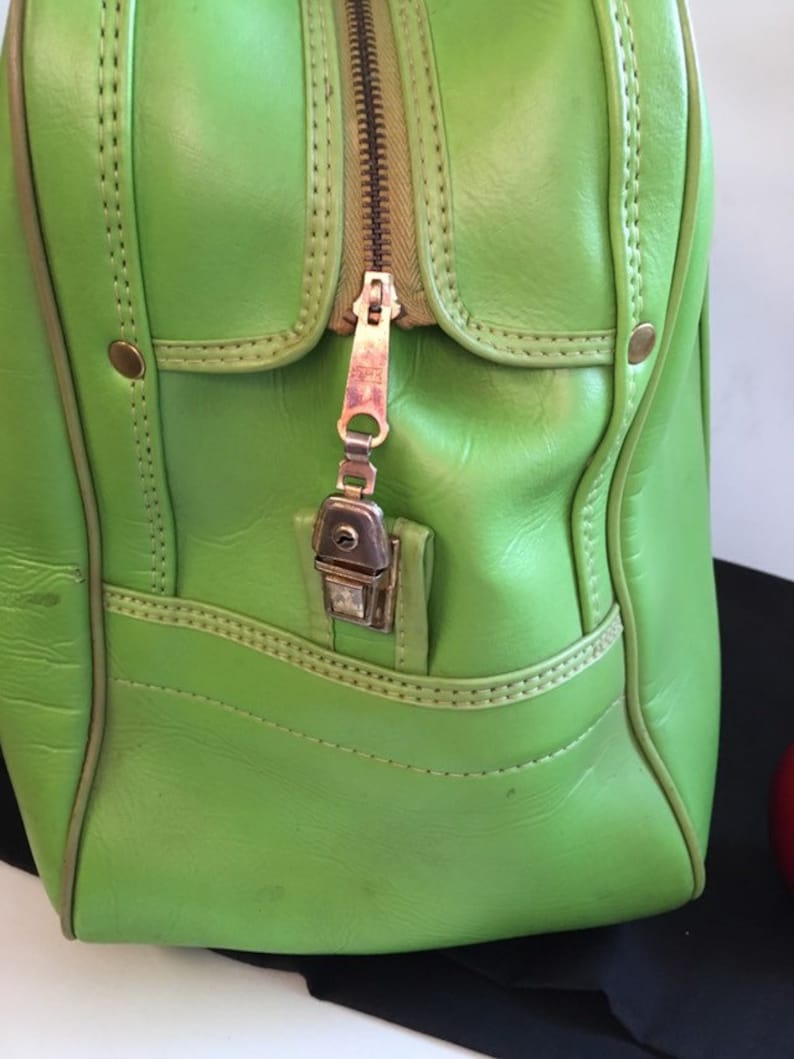 Vintage Carry on Luggage Soft Side Lime Green travel bagMod | Etsy
