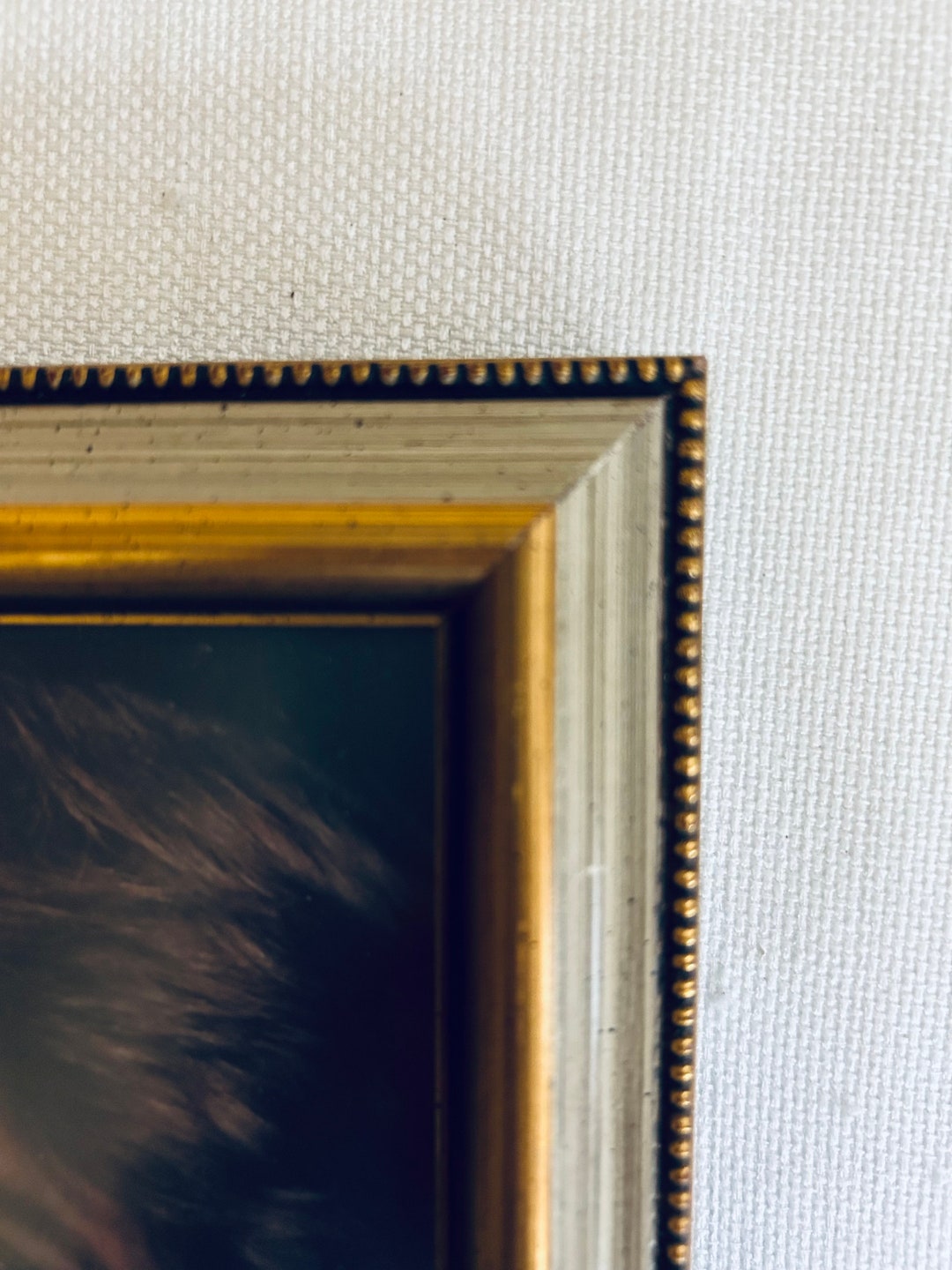Vintage Cream with Gold Bead Frame