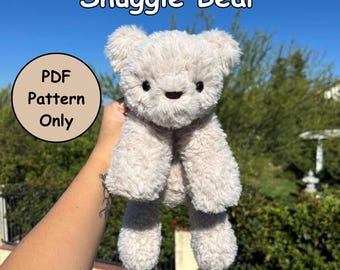 Snuggle Bear Crochet Pattern | Snuggle Series | Low Sew Amigurumi | PDF Download
