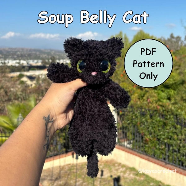 Soup Belly Cat Crochet Pattern | Cat Amigurumi | PDF Download
