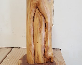 Small Log Lamp/Rustic Wood Lamp/Small Table Lamp