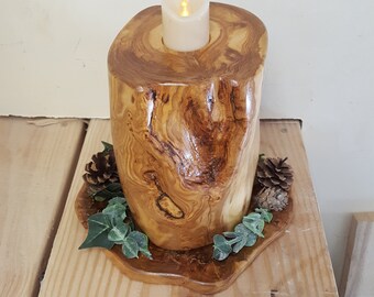Rustic Candle / Distressed Aspen Centerpiece