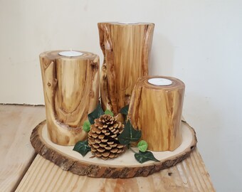 A Taste of the Rockies!/ Distressed Wood Candle/ Rustic Centerpiece