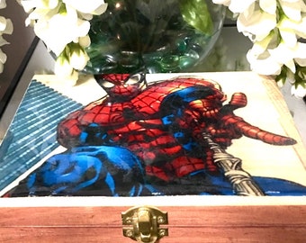 Spiderman, keepsake box, Men gifts, marvel comics, marvel, marvel gifts, teen gifts, comics, Unique gift, Boys gifts, gifts, birthday Gift,