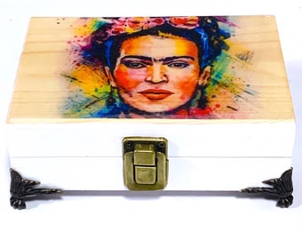 Frida, keepsake box,Box, Trendy ,Trinket, Frieda Kahlo,home decor, trendy, Frida Kahlo, gifts, art, Unique gift, jewelry Box, birthday Gift,