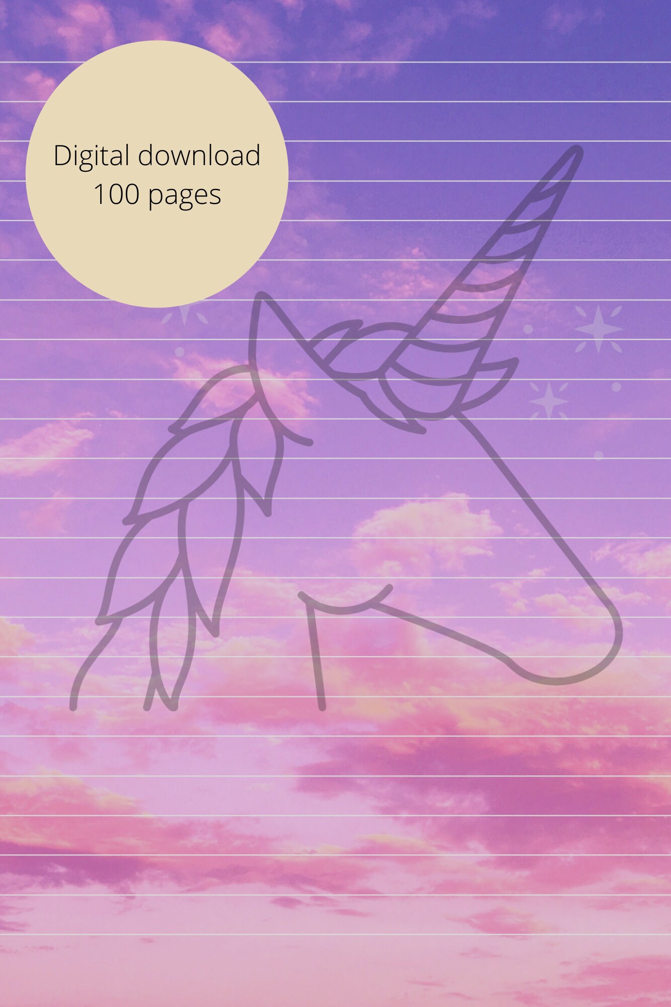 Download KDP Interior: Unicorn template bundle for notebook 100 ...