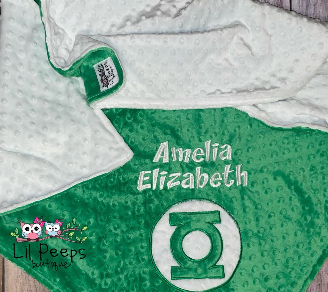 Green Lantern Blanket Personalized Minky Blanket Green & Etsy