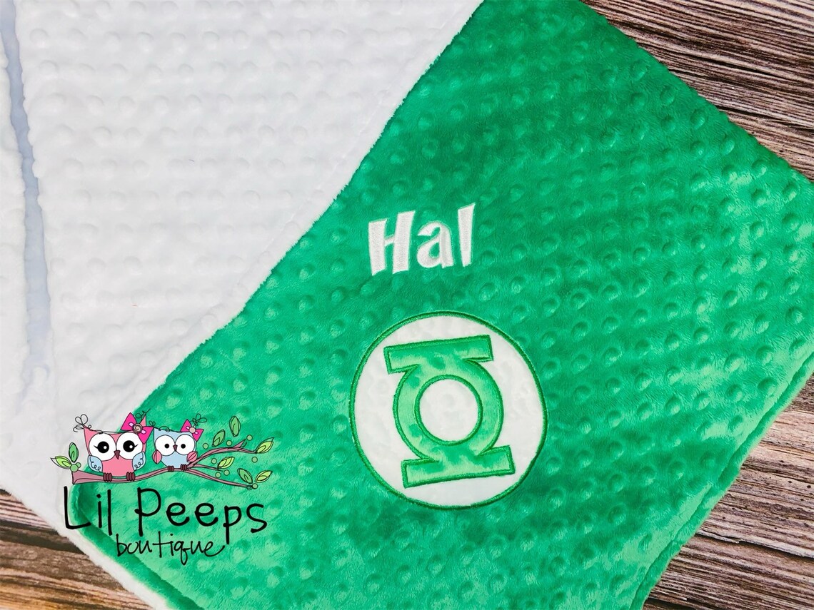 Green Lantern Blanket Personalized Minky Blanket Green & Etsy