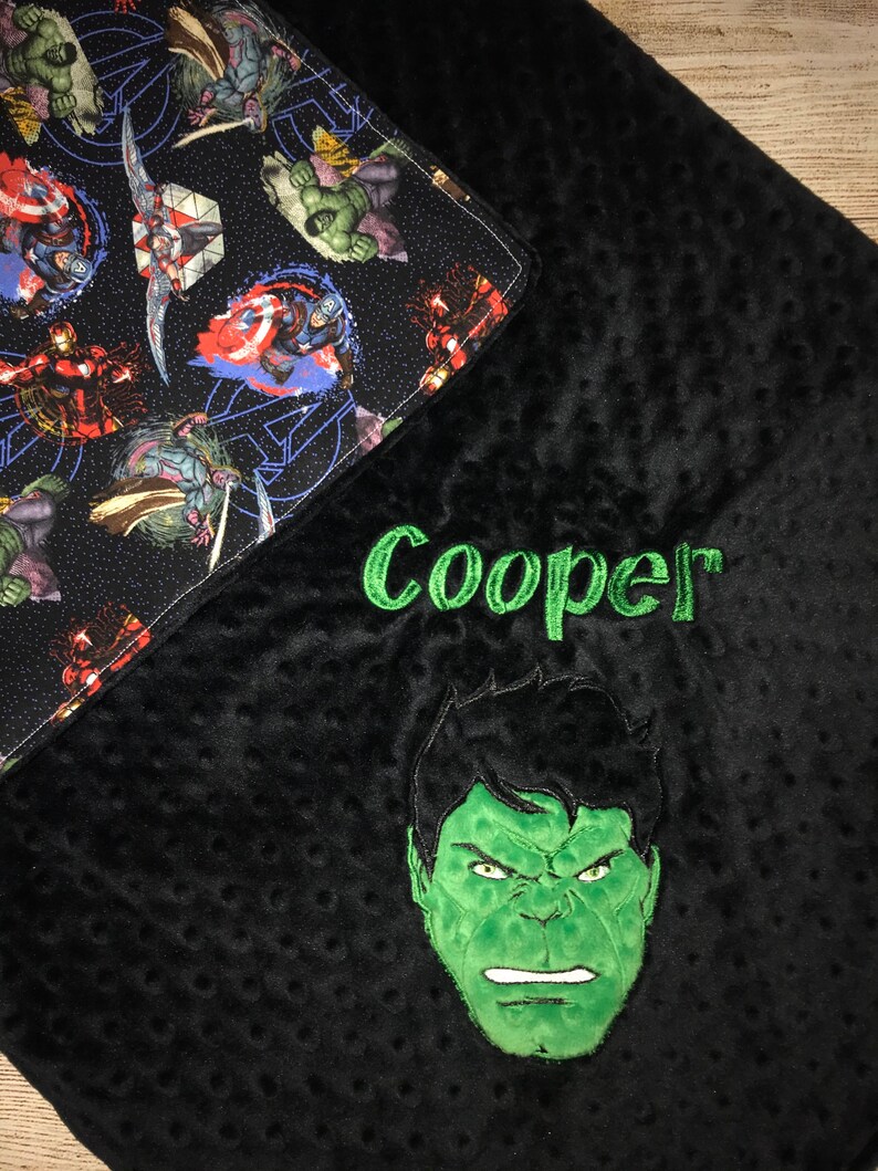 Character Blanket Personalized Minky Baby Blanket Hulk Etsy