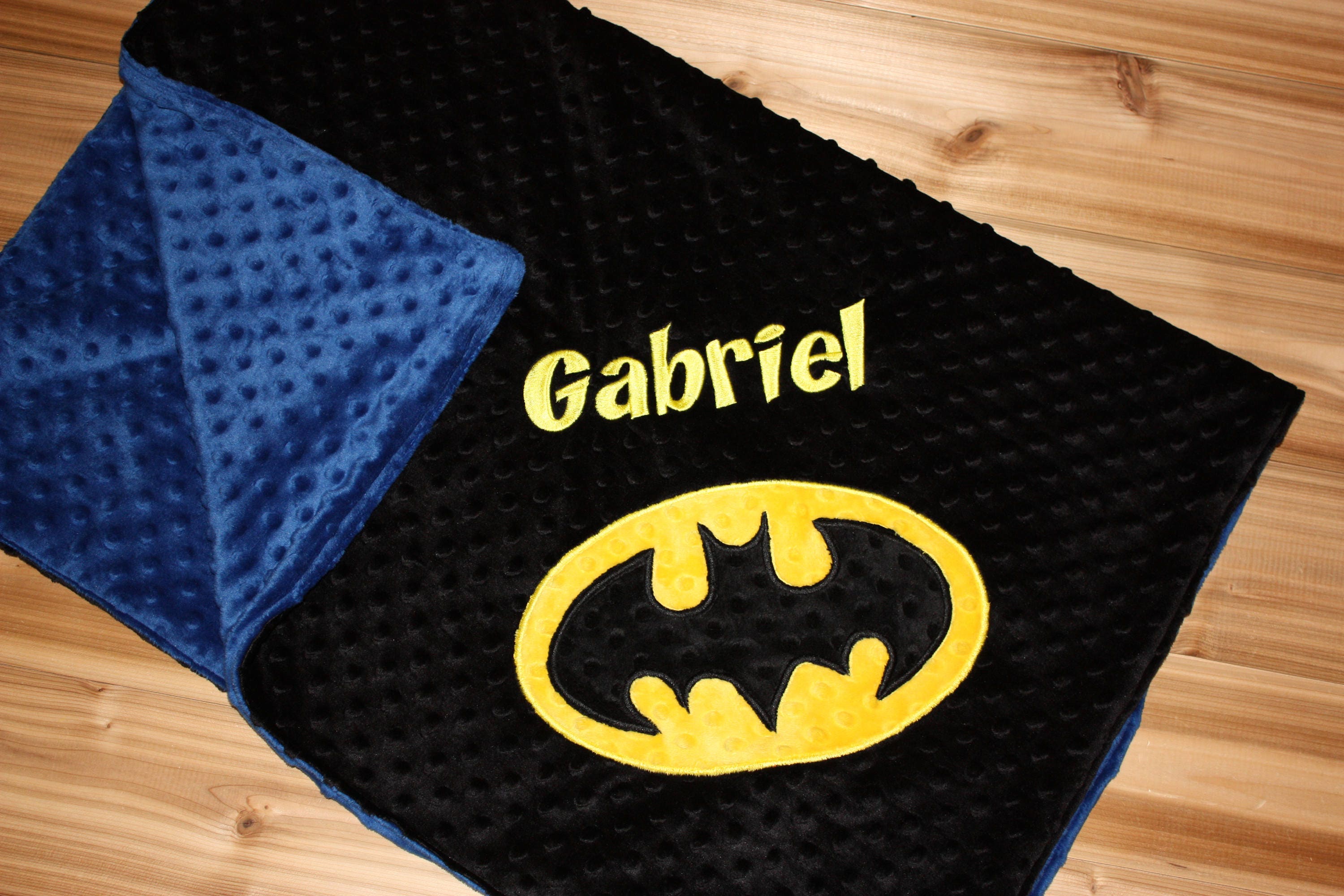Superhero Blanket Personalized Minky Blanket Black and Etsy