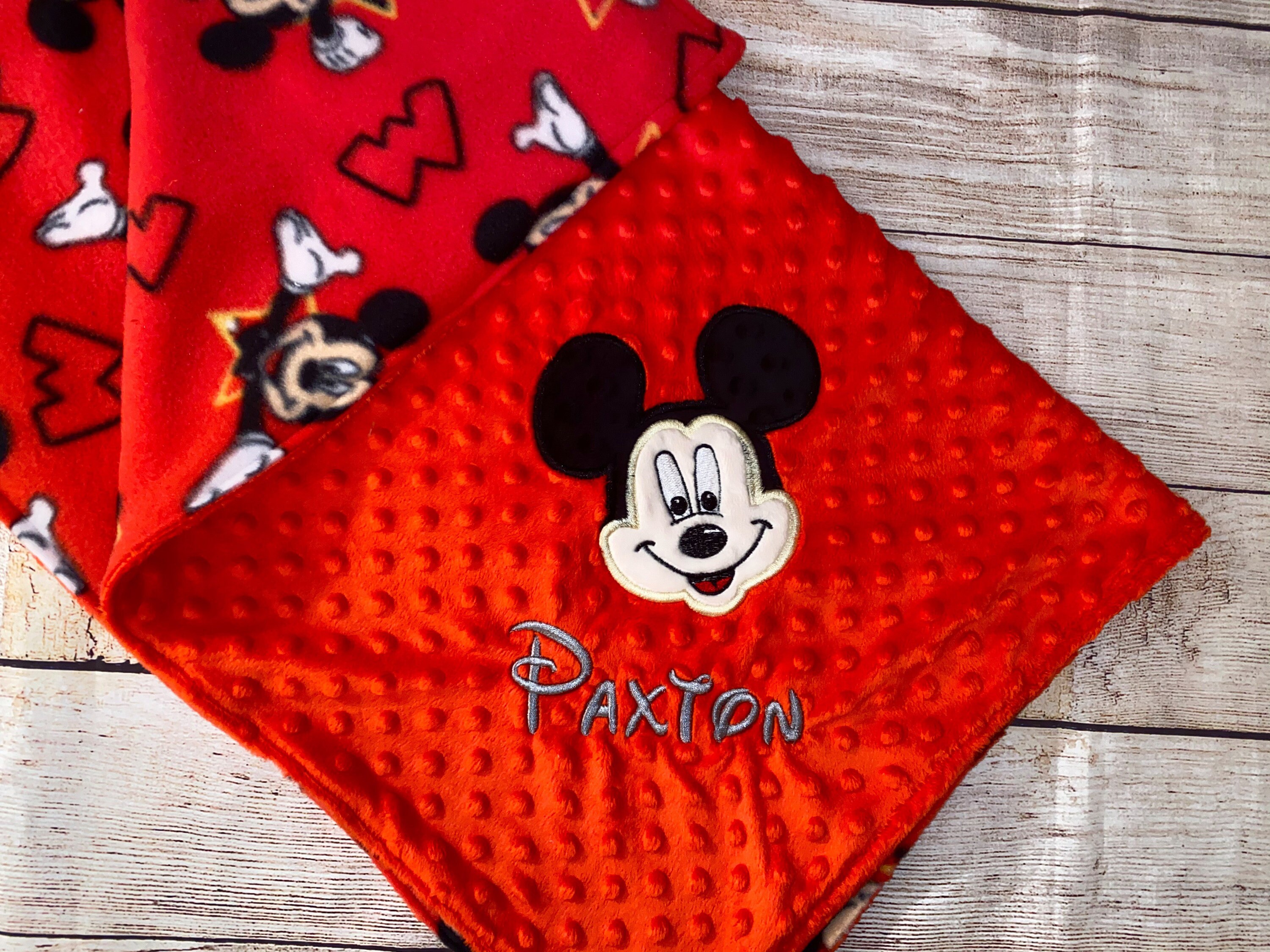 Character Blanket Personalized Minky Baby Blanket Mickey Etsy