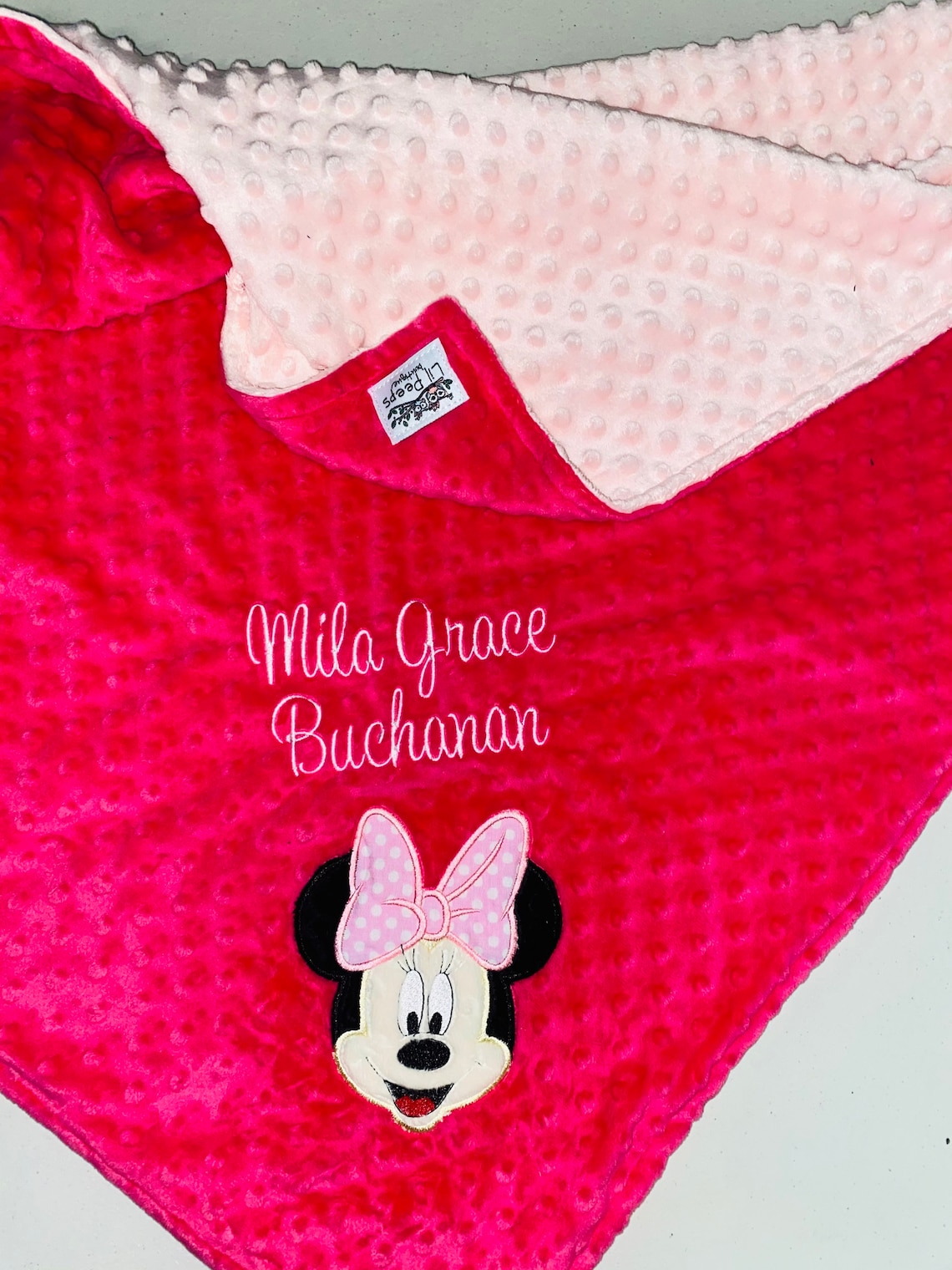 Minnie Mouse Blanket Personalized Minky Blanket Baby Pink Etsy