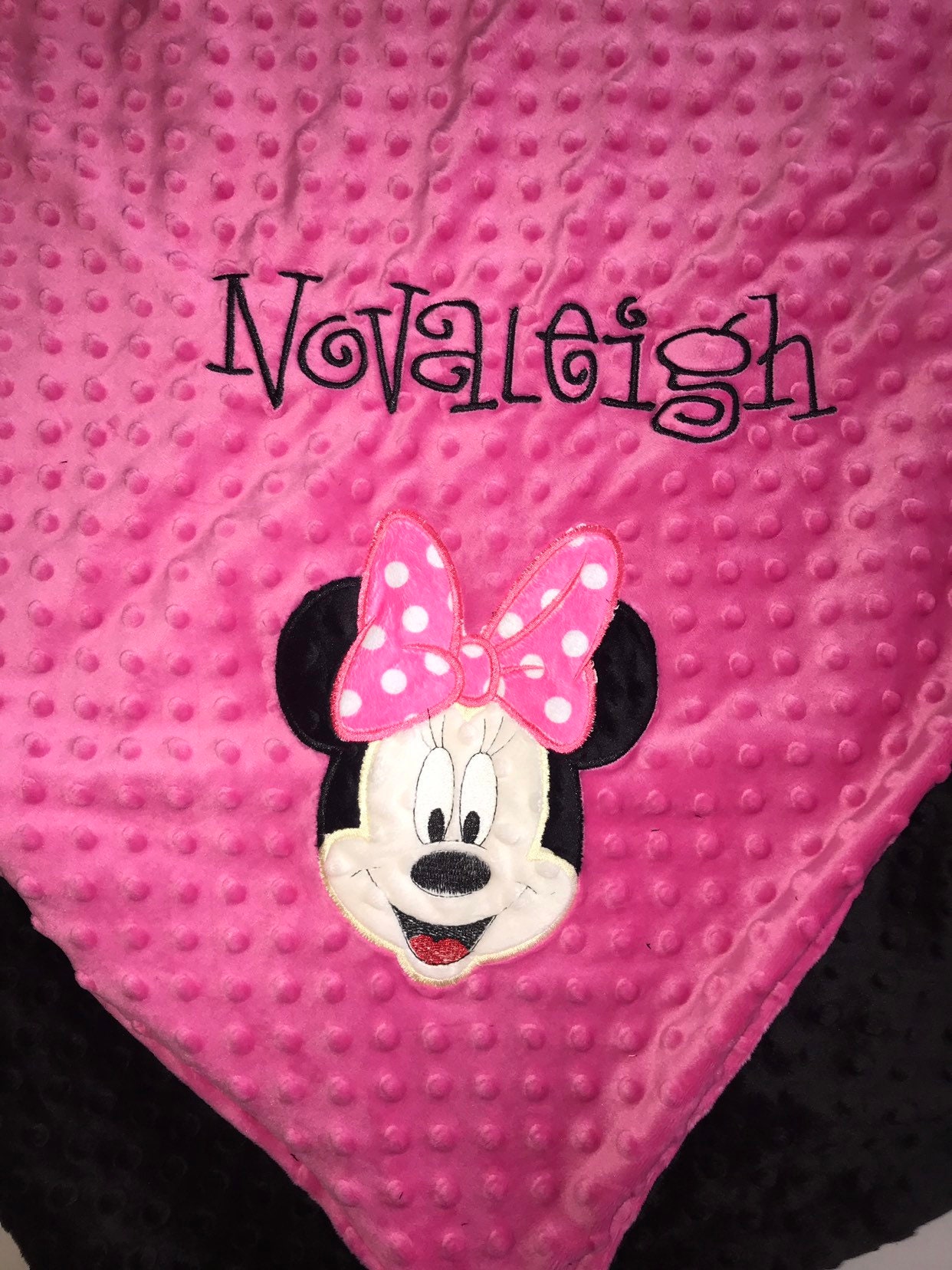 Minnie Mouse Blanket Personalized Minky Blanket Baby Pink Etsy