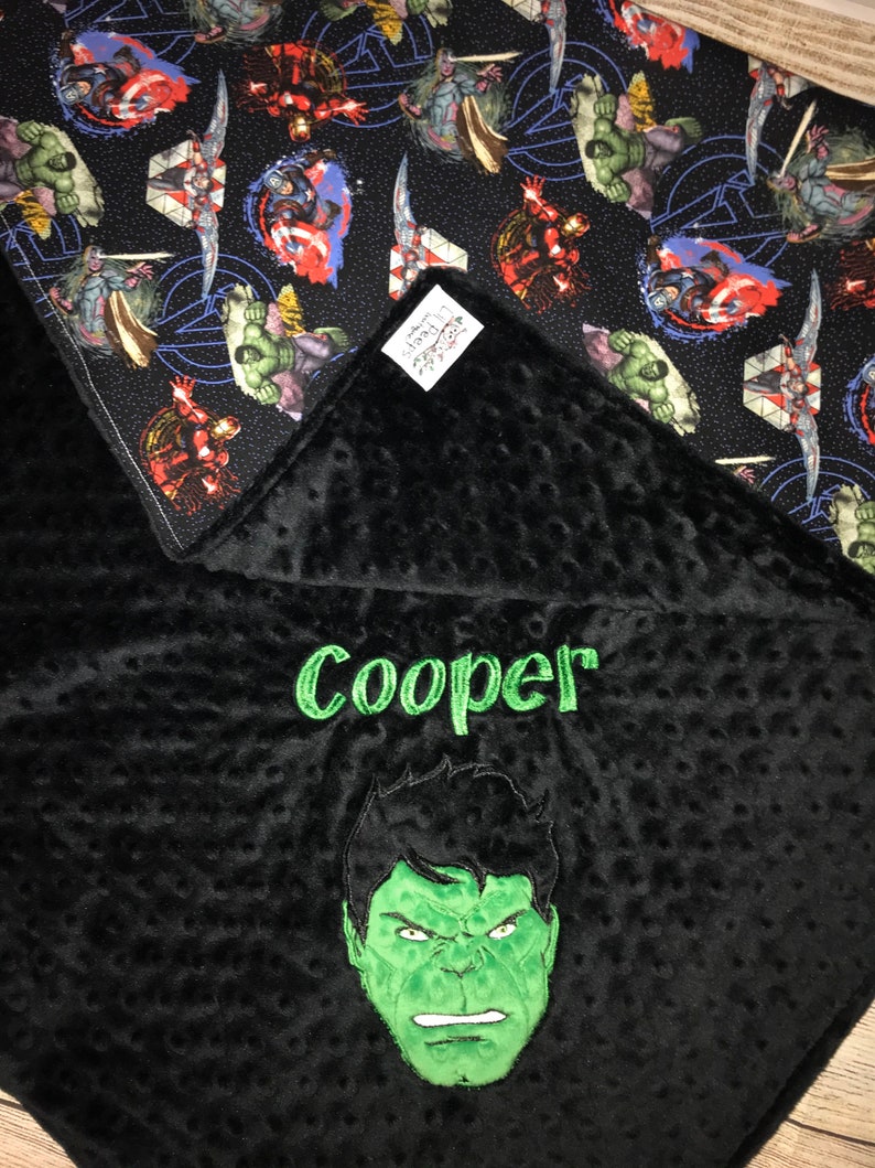 Character Blanket Personalized Minky Baby Blanket Hulk Etsy
