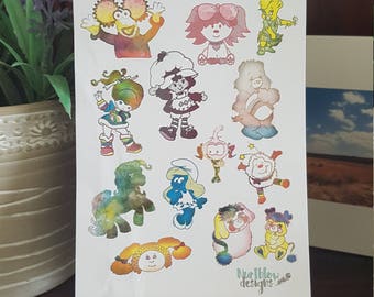 80er Jahre Mädchen Planer Sticker - Erin Condren, Kikki K, Happy Planner, Filofax