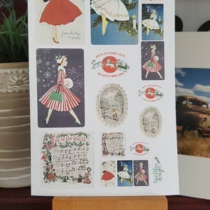 Pegatinas clásicas para planificador de favoritos navideños