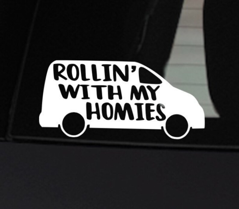 Funny Minivan Decal Rollin With My Homies Funny Decal for Etsy
