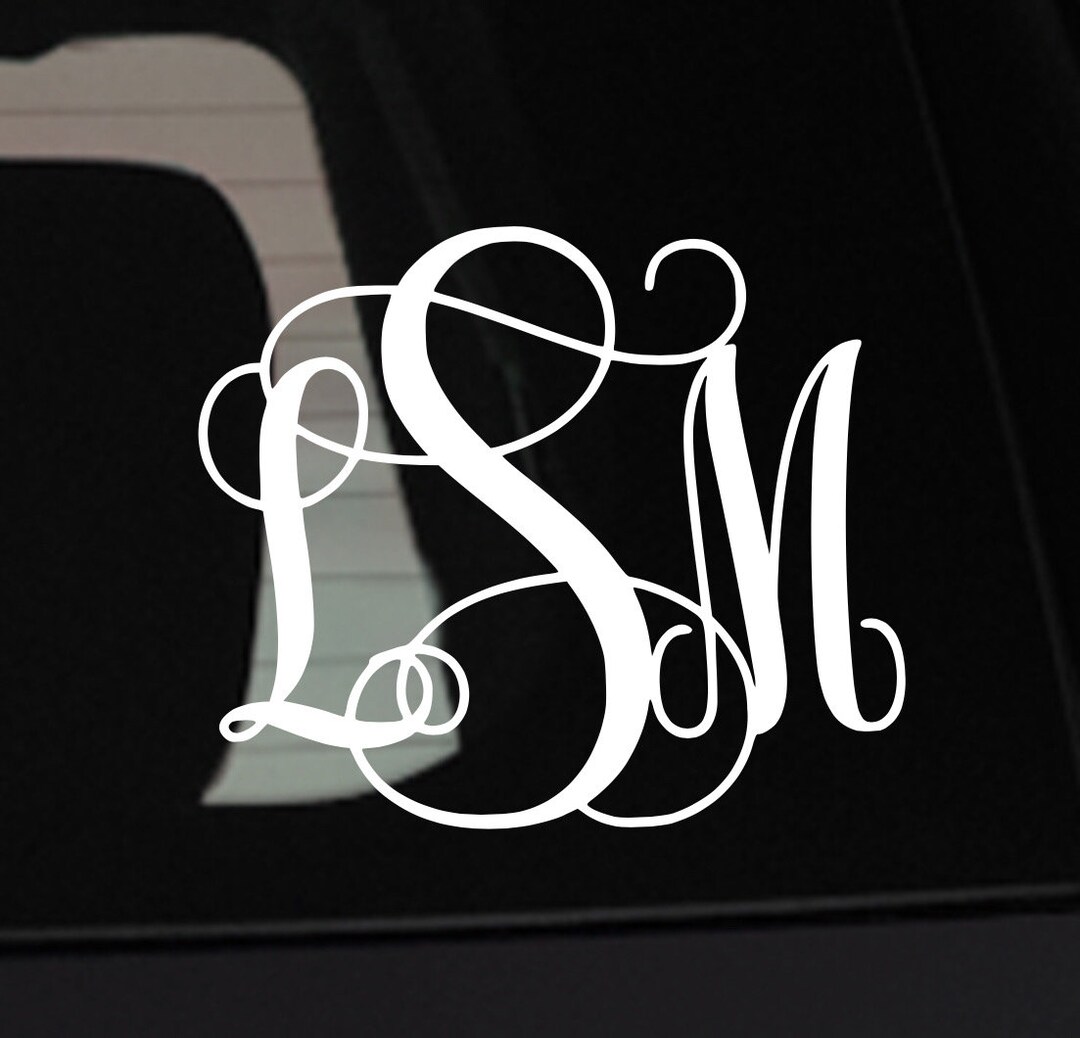 Monogram Decal, Monogram Car Decal, Monogrammed Decal, Custom Car Decal