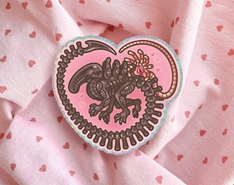 Xenomorph en Facehugger hartsticker | Alien, Xenomorph, Face Hugger, Nostromo, Ridley Scott, Sigourney Weaver, SciFi
