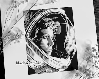 Ellen Ripley Print | Alien, Xenomorph, Face Hugger, Nostromo, Ridley Scott, Sigourney Weaver