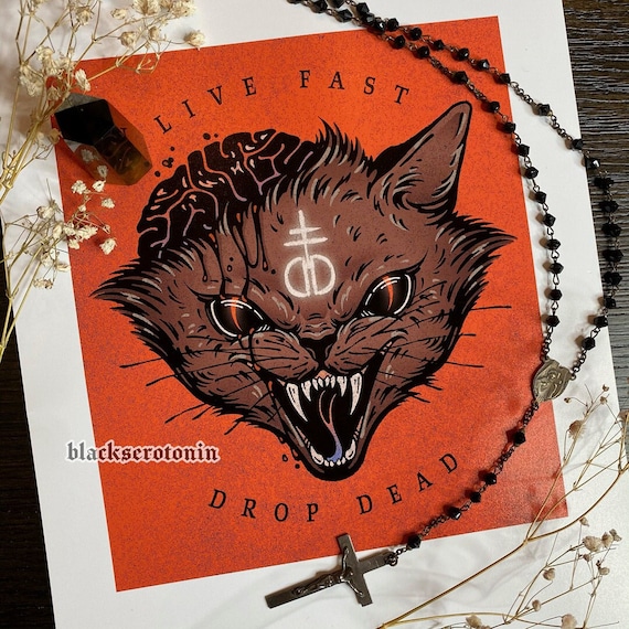 Drop Dead サッカーマフラー Bring Me The Horizon Drop Dead Kitty Brainz Inspired Print | Bring Me the Horizon