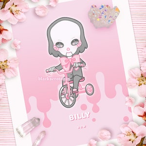 Sweet Slashers Print | Billy/Jigsaw, Pastel Goth, Scary Movie, Horror, Spooky, Kawaii, Grunge, Halloween
