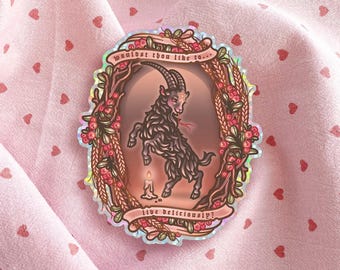 Live Deliciously Black Phillip Glitter Sticker | Horror, Gothic, Satanic, The VVitch, A24