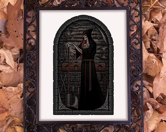 Beulafdruk | Middeleeuwse doodskunst, zwarte dood, Wicca, heidendom, occultisme, hekserij, tarot, hekserij, Halloween, spookachtig