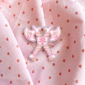 Kawaii Executioner Axe Vinyl Sticker | Torture Devices, Creepy Cute, Medieval, Pastel Goth, Esoteric, Halloween