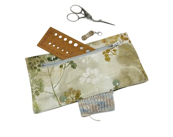 Étui à aiguilles double pointe de 15 cm avec poche zippée, porte-aiguilles, porte-aiguilles double pointe, rangement pour aiguilles, housse à aiguilles