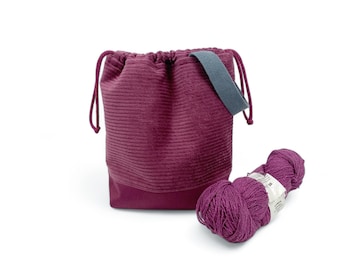 Projekttasche Handarbeitstasche Fieldbag Größe S, Knittingbag