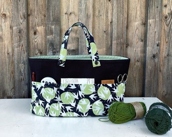 Basket, basket, pouch, project bag, project bag, knitting project bag, needlework bag, crochet bag, knitting bag size XL