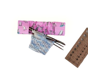 20 cm, 8 inch needle play bag, needle holder, needle play holder, DPN Holder, needlecosy, needlecosie needle play garage