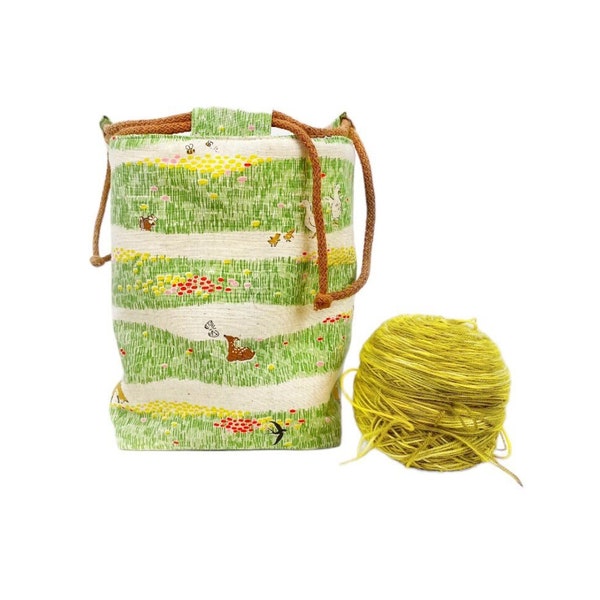 Size S, project bag for smaller handicrafts / gift bag / sock bag / utensil bag / knitting bag / rice bag / handicraft bag