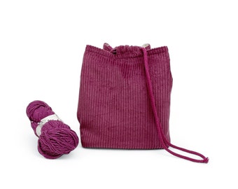 Project bag, size M, RiceBag, project bag, Komebukurobag, Projectbag, knitting project bag, Knittingbag, Komebukuro