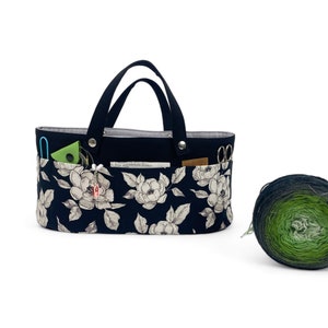Basket, basket, bag, project bag, project bag, knitting project bag, handicraft bag, crochet bag, knitting bag size XL