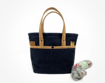 FieldBag and bags, project bag, project bag, knitting project bag, handicraft bag, crochet bag, knitting bag size M