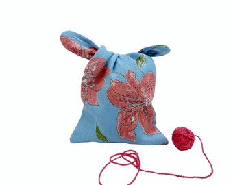 Knot bag, gift bag, gift pouch, reusable gift bag, knitting bag, yarn dispenser, fabric bag, knot bag