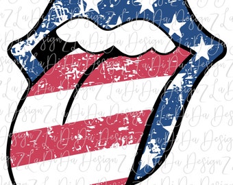 Download American Flag Tongue Etsy