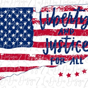 Liberty and Justice For All 4th Of July CONNECTICUT Distressed Flag  Red White Blue and Stars   PNG Digital Download