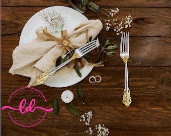 Personalized Wedding Forks | Laser Engraved | I do   So Do I  | Gift for Couple | Set with Gift Box | Silver and Gold | Custom
