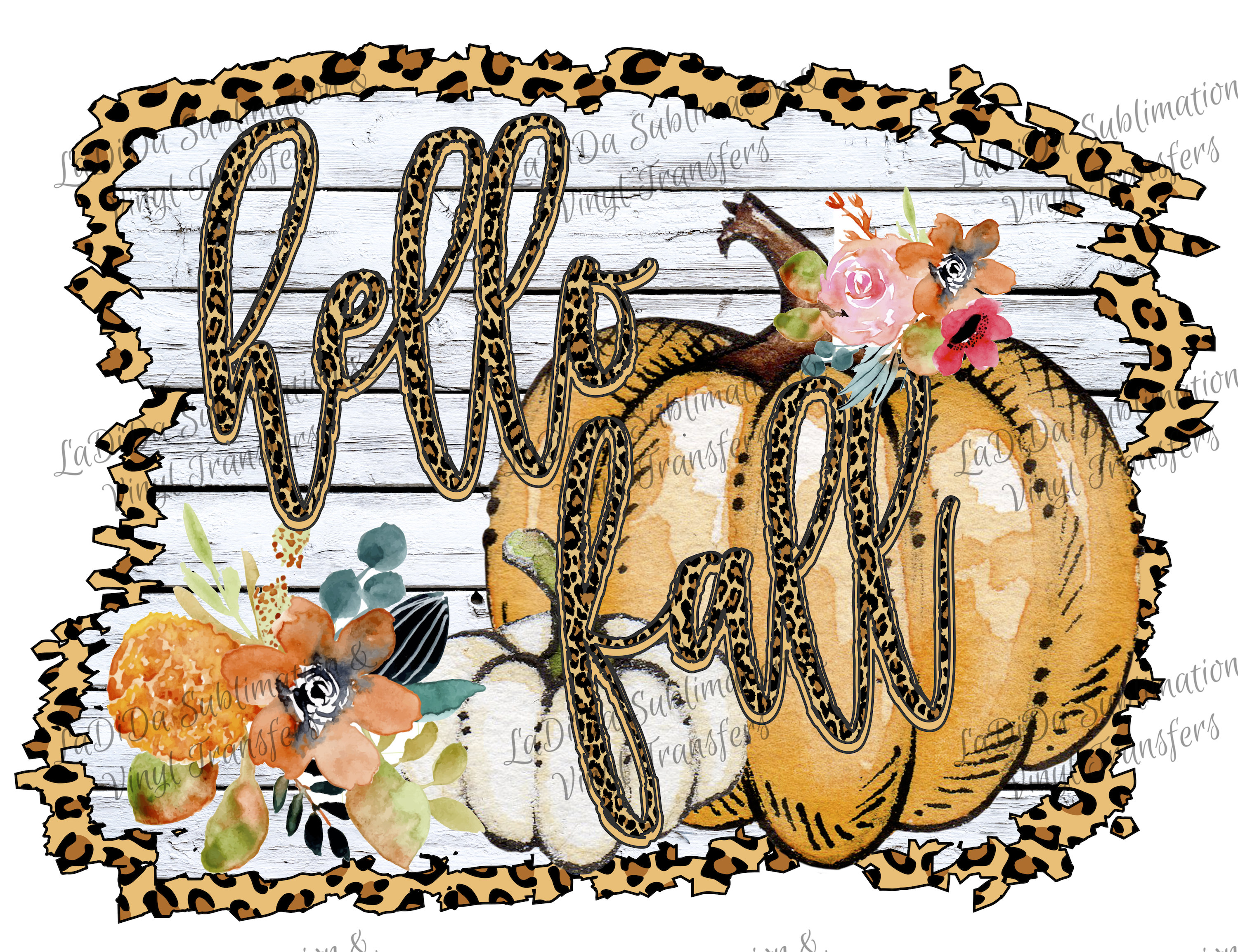 Download Hello Fall Leopard Wood Look Frame Pumpkin Fall ...