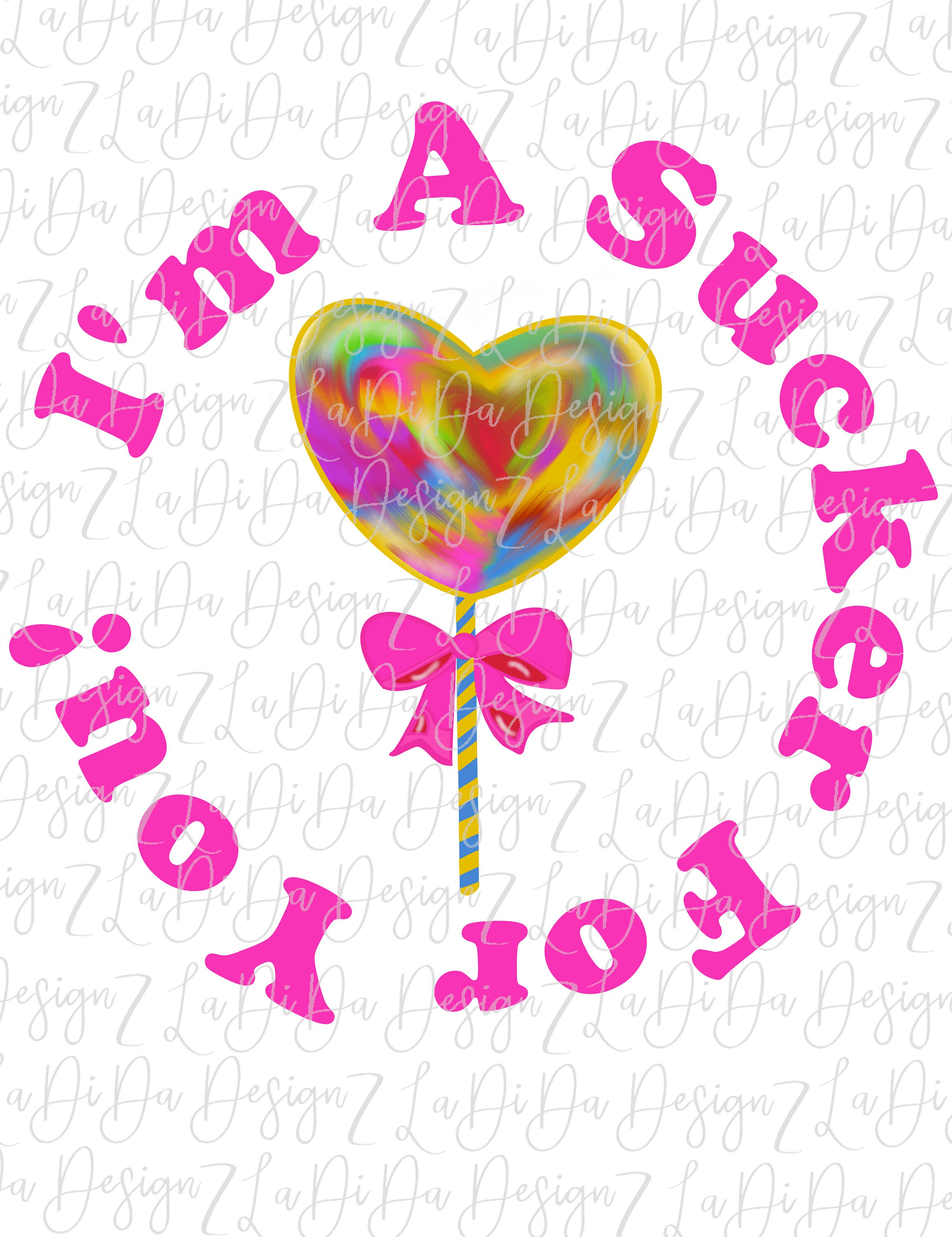 I'm A Sucker for You Watercolor Colorful Heart Sucker With | Etsy