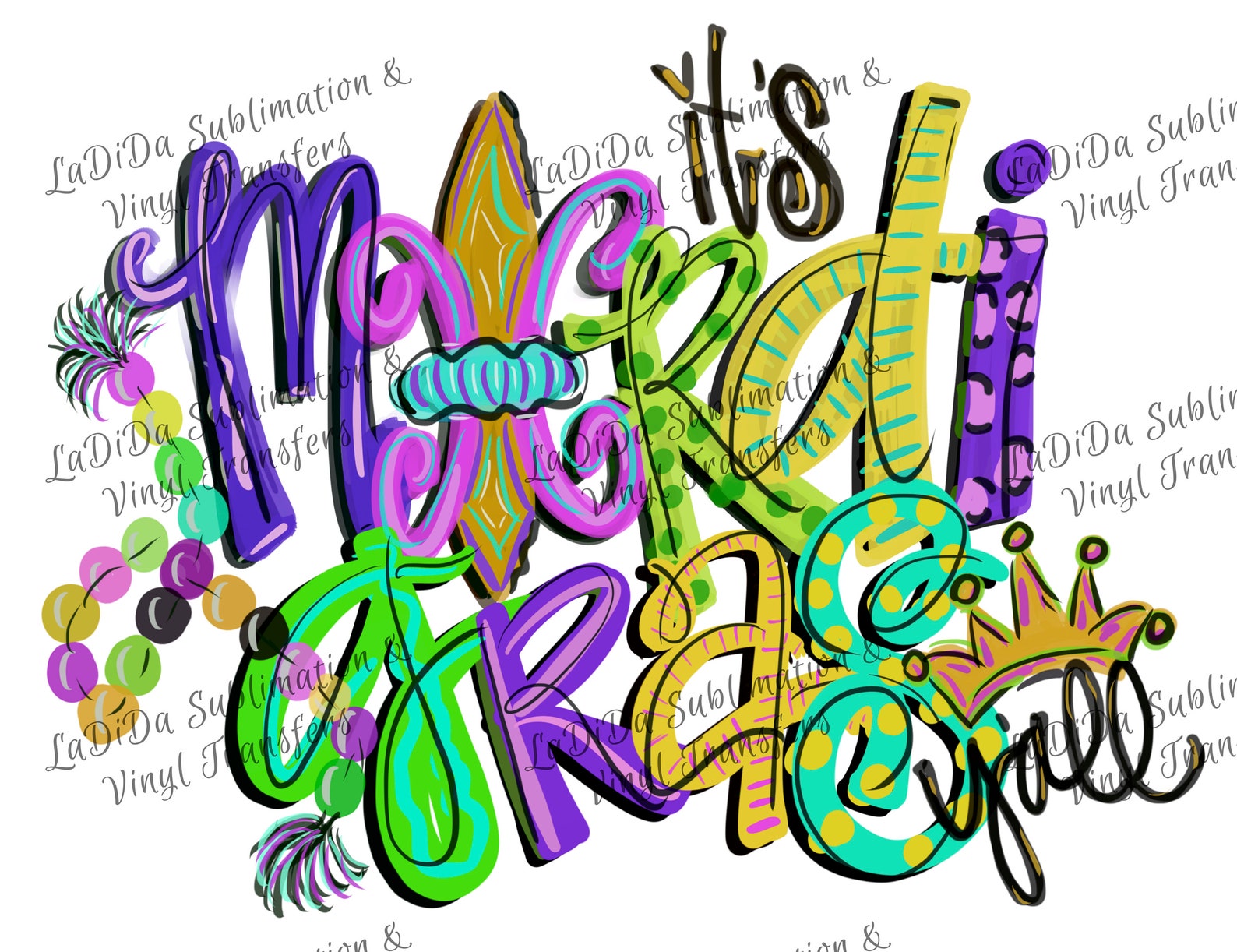 mardi gras sublimation transfers
