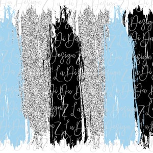 Blue Silver and Black Brush Strokes  PNG PDF Digital Download  Brush Strokes