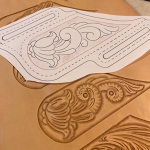 Pancake sheath 3. Leather tooling / carving Pattern / stencils. 1x Floral pancake sheath. PDF digital download