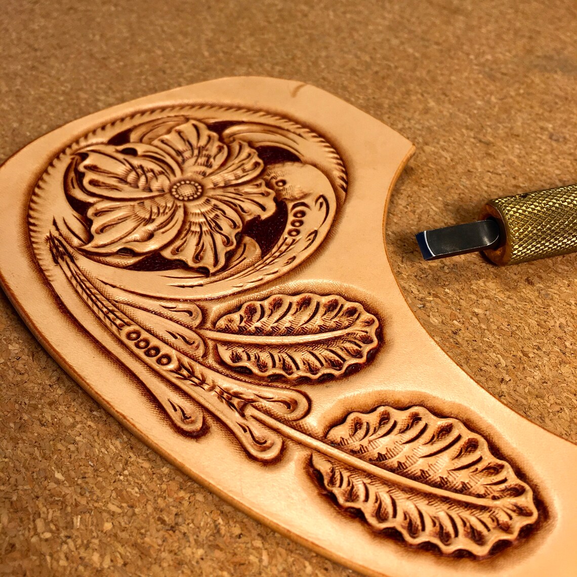 Tooled Leather / Carved Leather Acoustic Guitar Pickguard / Etsy