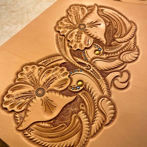 Leather tooling / carving Patterns / stencils. Sheridan Floral symmetry Pattern. 9 sizes. PDF digital download